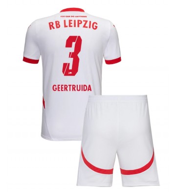 RB Leipzig Lutsharel Geertruida #3 Domácí dres komplet pro Děti 2024-25 Krátkým Rukávem (+ Krátké kalhoty)